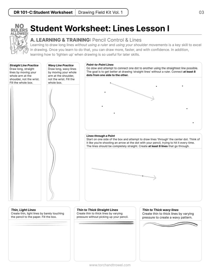 DR101-C Student Worksheet for Lines Lesson I