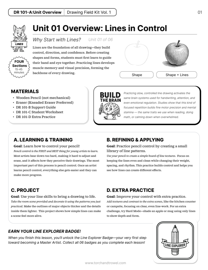 Preview of the first free lesson overview page
