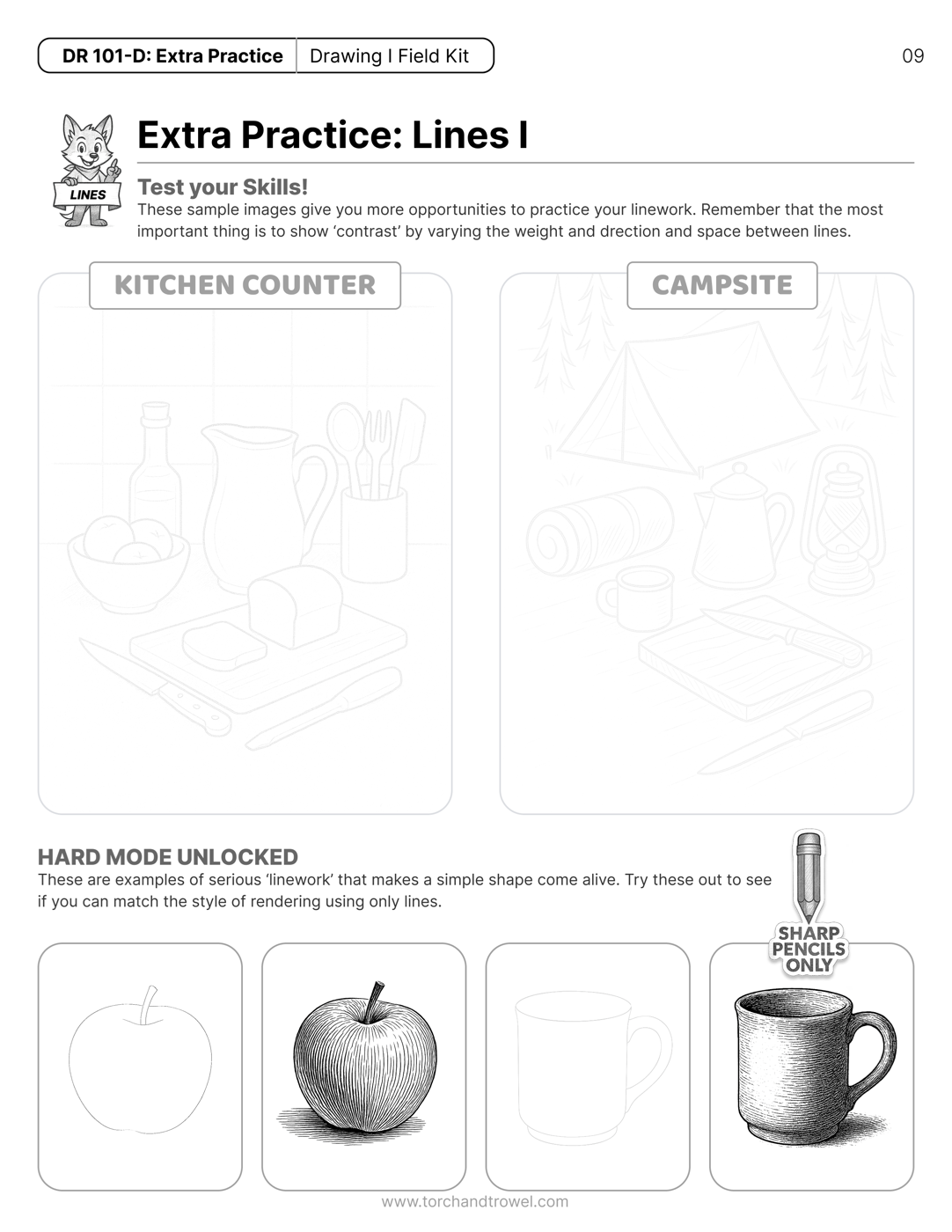 Extra practice page for Lines I